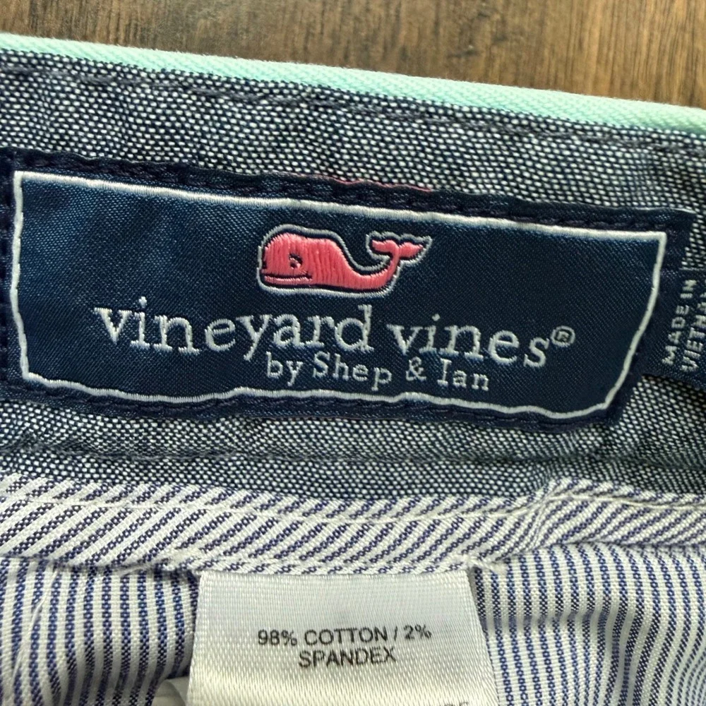 Vineyard Vines Breaker Pant Mens 38x32 Mint Green Coastal Stretch Chino Trousers